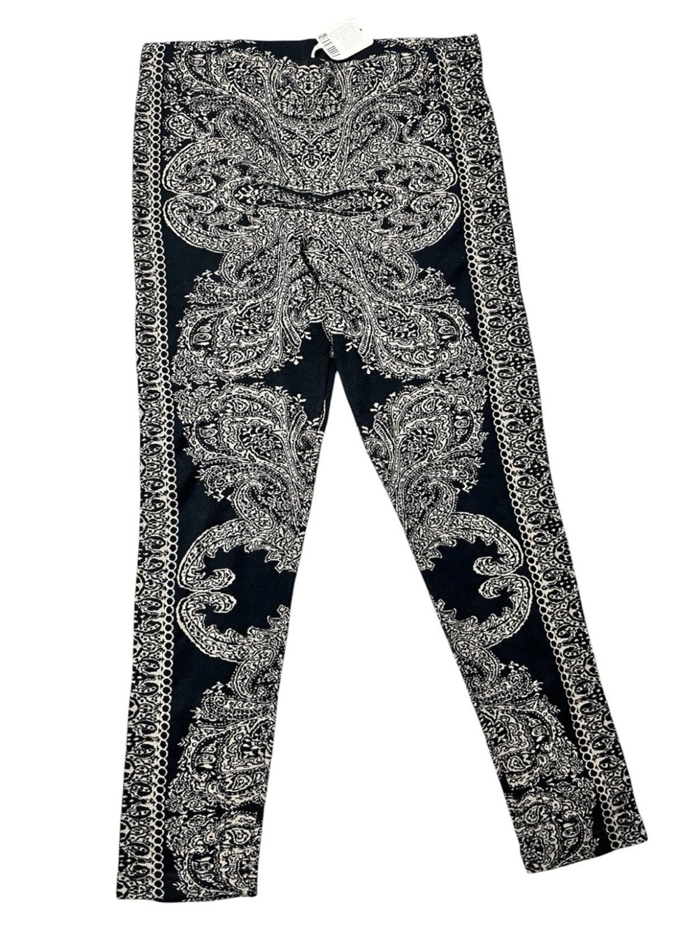 Free People Women’s Black Paisley Knit Leggings Size Large